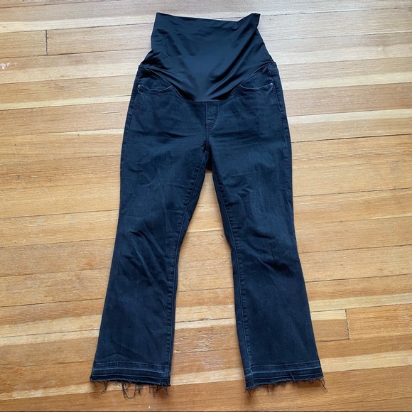 LOFT Denim - Loft Maternity Washed Black Released Raw Hem Kick Flare Jeans